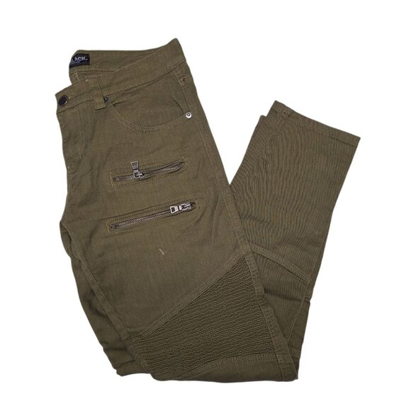 CJ Black Premium Jeans Zipper Skinny Flex Punk Green Mens 30 x 30 Rouched Rock - Picture 2 of 9